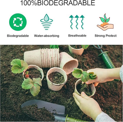 40Pcs 3.15 Inch Peat Pots, Biodegradable Eco-Friendly Round Plant Seedling Starters Kit, Seed Germination Trays  for Flower Vegetable Tomato Saplings & Herb Seed Germination