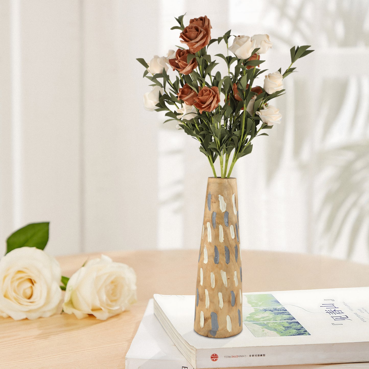 Wooden Vase – Handmade Decorative Flower Holder for Home, Office, and Living Room Decor