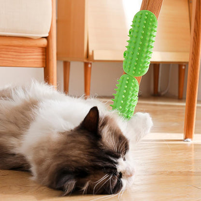 Cat Scratching Interactive Leg Wrap Grooming Tool for Kitty Massage Corner Silicone Wall-Mounted Scratcher Fun Pet Scratch Pad Toy (2 Yellow+2 Green)