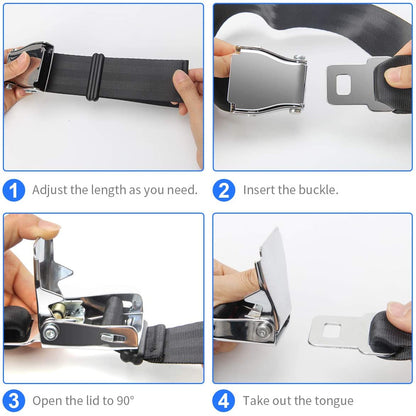 Airplane Seat Belt Extender,Adjustable Airplane Seat Belt Extender 7-32" with Carry Case,FITS ALL Airlines