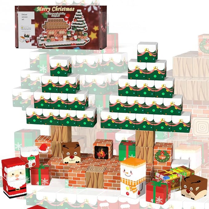 Stocking Stuffers, Magnetic Blocks, Build Mine Magnet World Magic Portal Set, Magnetic Tiles Building Blocks Toddler Toys STEM Toys for 3+ Year Old Boys & Girls, Christmas Packaging