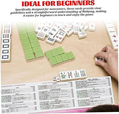 2025 Mahjong Card Official Large Print, National Mahjong League Cards, 4 Pcs Official National Standard Mah Jongg Hands and Rules Cards, Easy-to-Read Large Size Mah Jongg Card (Red))