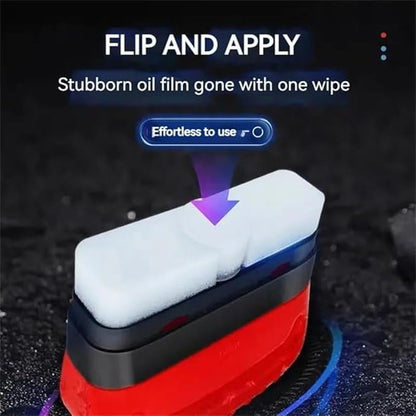 Automotive Oil Film Cleaning Brush, Reusable Oil Film Cleaning Brush, Oil Repellent Film for car Windows, Improves Clarity and Visibility,Oil Film Cleaning Emulsion,universal glass cleaning wipe Board