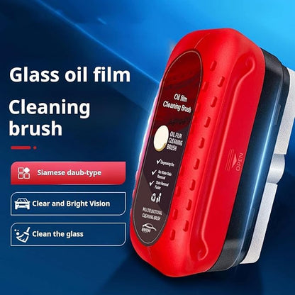 Automotive Oil Film Cleaning Brush, Reusable Oil Film Cleaning Brush, Oil Repellent Film for car Windows, Improves Clarity and Visibility,Oil Film Cleaning Emulsion,universal glass cleaning wipe Board