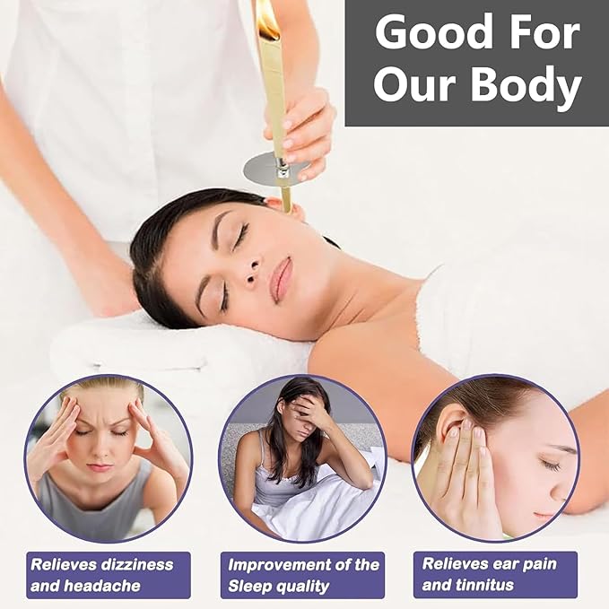 20 PCS Natural Earwax Candle Removal Kits, Beeswax Earwax Cleansing Tool Sets for Adults and Kids, Safe and Easy to Use