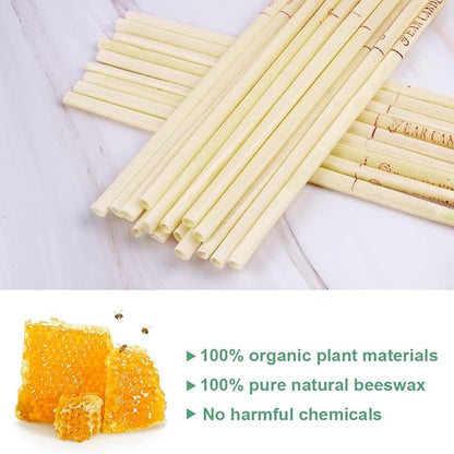 20 PCS Natural Earwax Candle Removal Kits, Beeswax Earwax Cleansing Tool Sets for Adults and Kids, Safe and Easy to Use