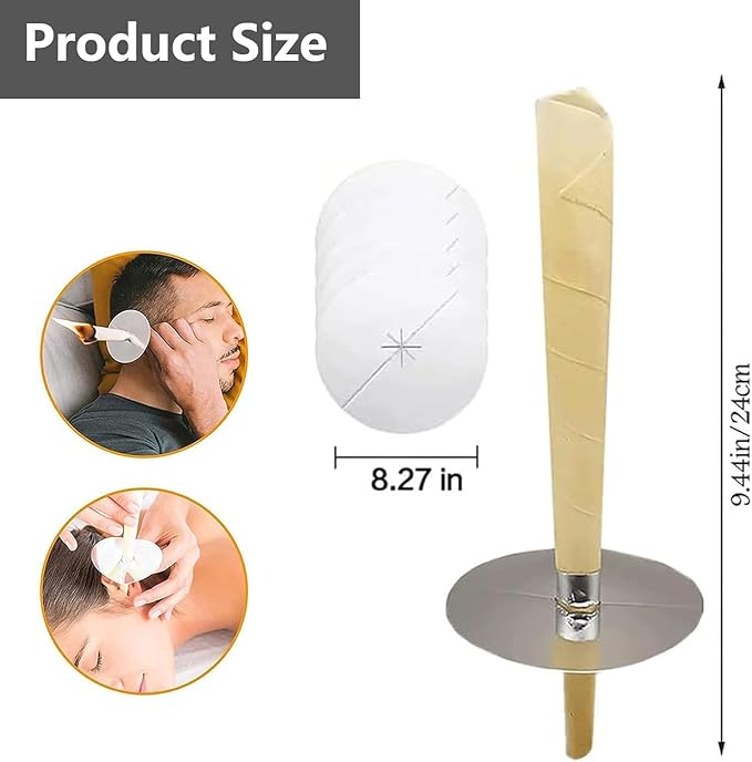 20 PCS Natural Earwax Candle Removal Kits, Beeswax Earwax Cleansing Tool Sets for Adults and Kids, Safe and Easy to Use