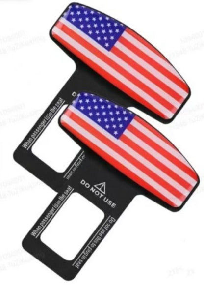 Seat Belt Clip, 2PCS Upgraded Seatbelt Clip, Car Supplies Seat Belt Clip Safety Belts Buckle，Universal for Most Vehicles（National flag))