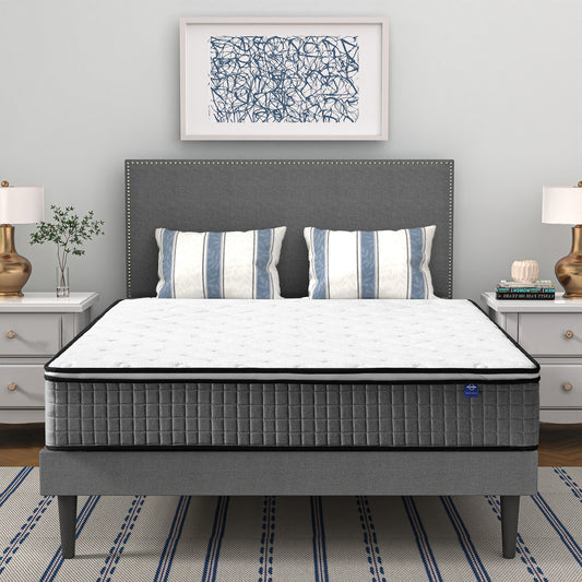 Plaid mattress,12-inch thick memory foam mattress,Queen&King Size Mattress Bed in a Box,Fiberglass Free Mattress