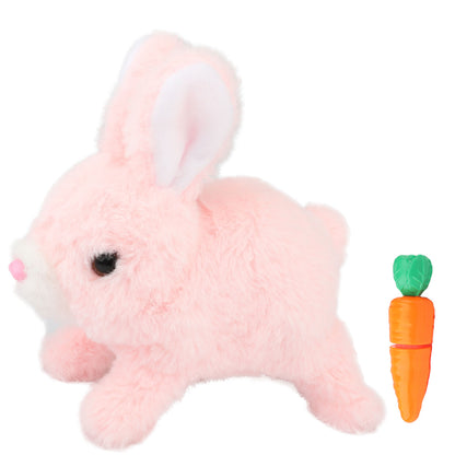 Hopping Rabbit Interactive Electronic Pet Plush Bunny Toy with Sounds Pink
