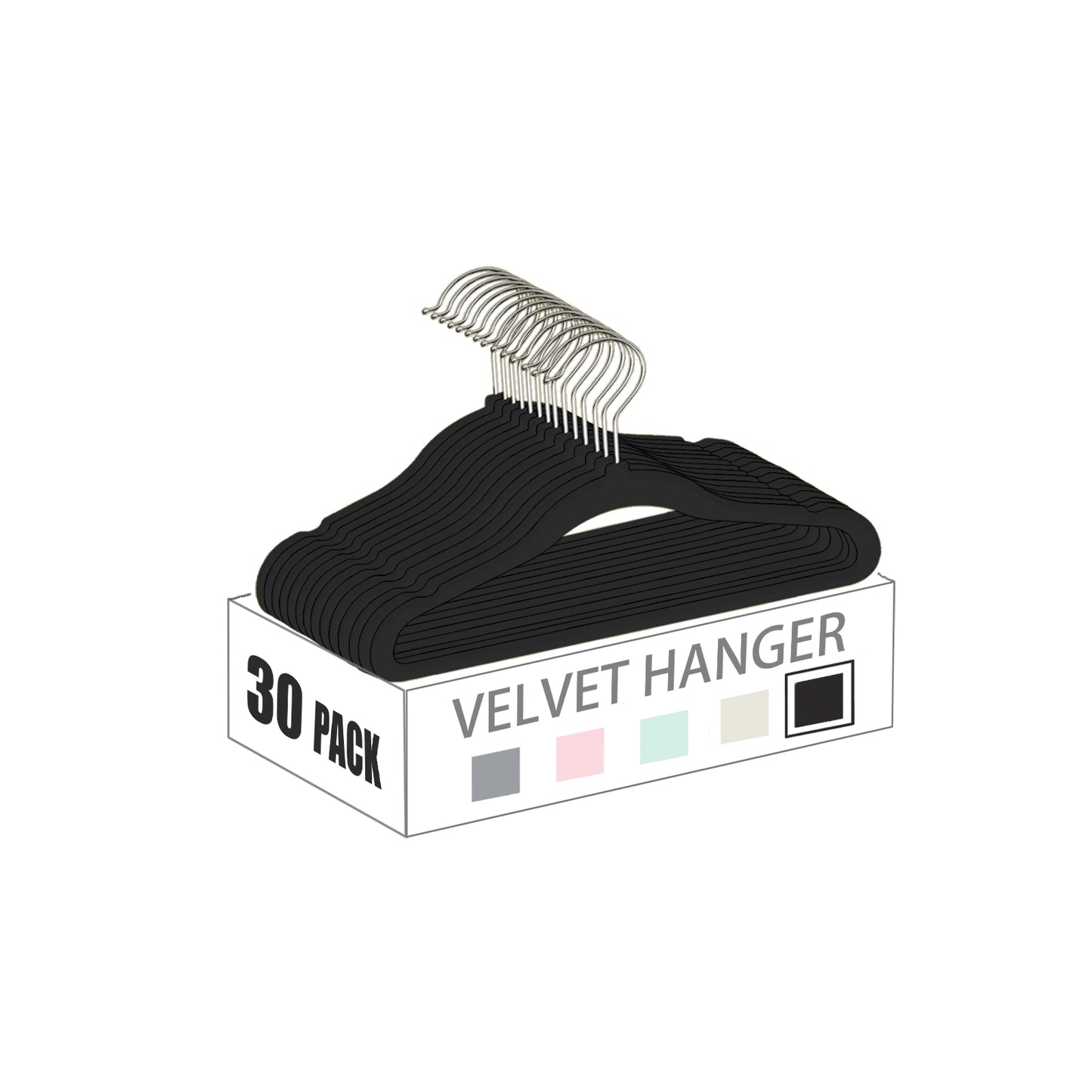 Premium Black Velvet Hangers 30 Pack-Space Saving Felt Hanger, Non Slip Clothes Hangers fo! Closet, Heavy Duty Hanger for coats, Shirts & Pants,360° Swivel Hook, Hold Up to 10lbs