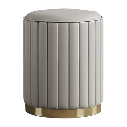 Makeup Vanity Chair,Petal Vanity Chair Leisure Accent Chair with Golden Metal Legs, Vanity Chair for Bedroom Dresser(Grey Round Stool)