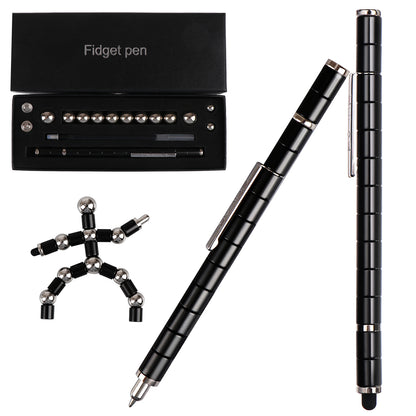 Fidget Pen,Magnetic Pen,Cool 0.5mm Ballpoint Pen,Fun Stress-Relieving Multifunction Writing Pen Creative Gift for Adult or Friends (Black)
