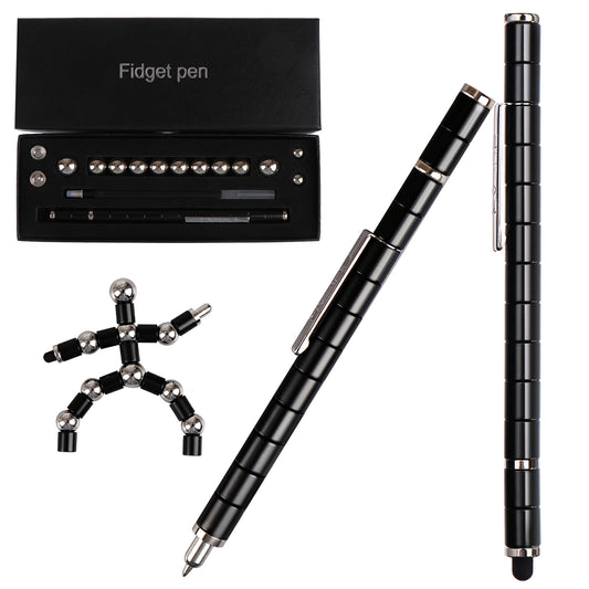 Fidget Pen,Magnetic Pen,Cool 0.5mm Ballpoint Pen,Fun Stress-Relieving Multifunction Writing Pen Creative Gift for Adult or Friends (Black)