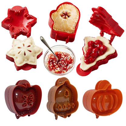 6PCS Christmas Mini Pie Molds for Baking, Party Potluck Hand Pie Molds, Pumpkin Cookie Cutters, Hand Pies Press Mold Maker for Festivals and Parties, Pies Gadgets For Ravioli,Pierogi,Calzone,Empanada