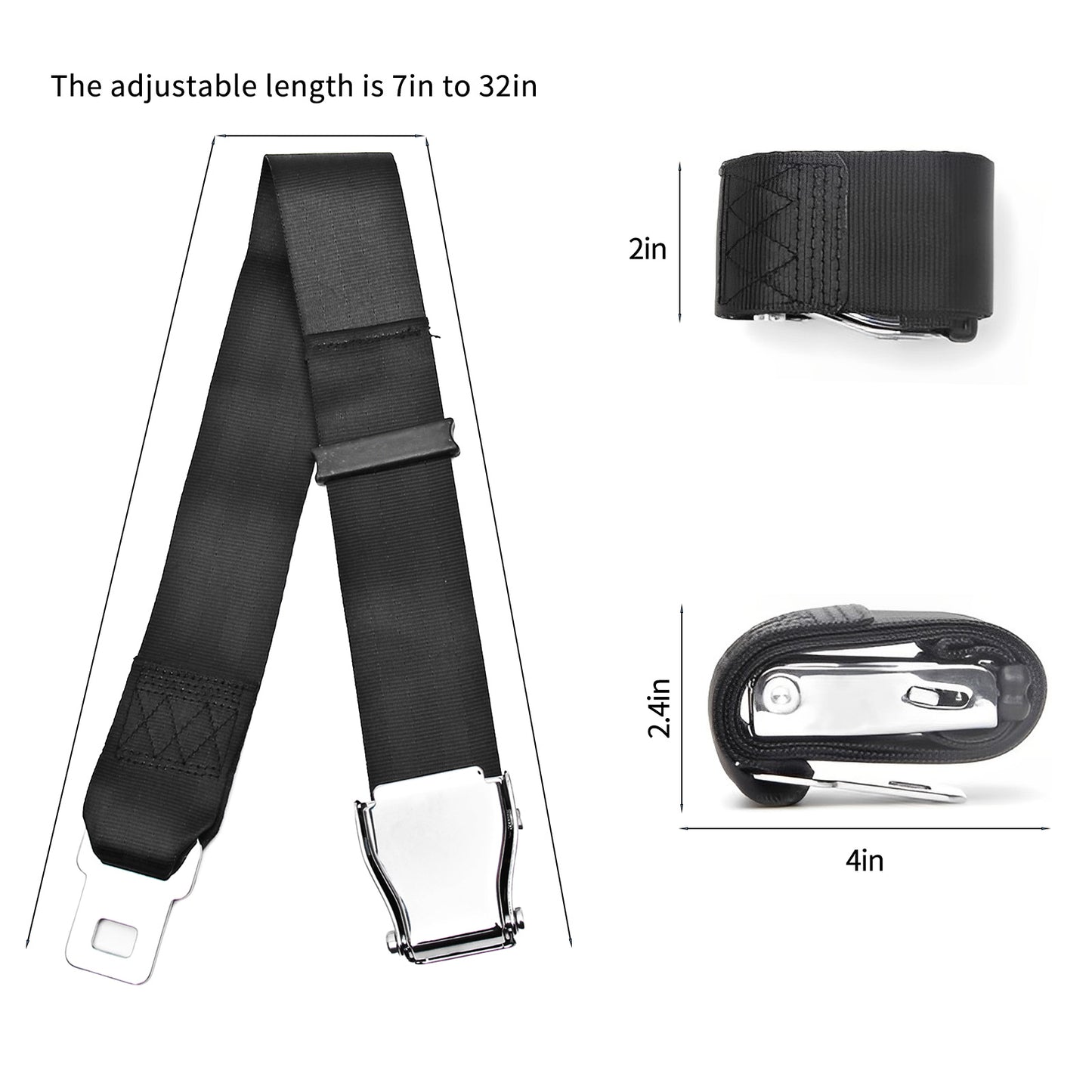 Airplane Seat Belt Extender,Adjustable Airplane Seat Belt Extender 7-32" with Carry Case,FITS ALL Airlines