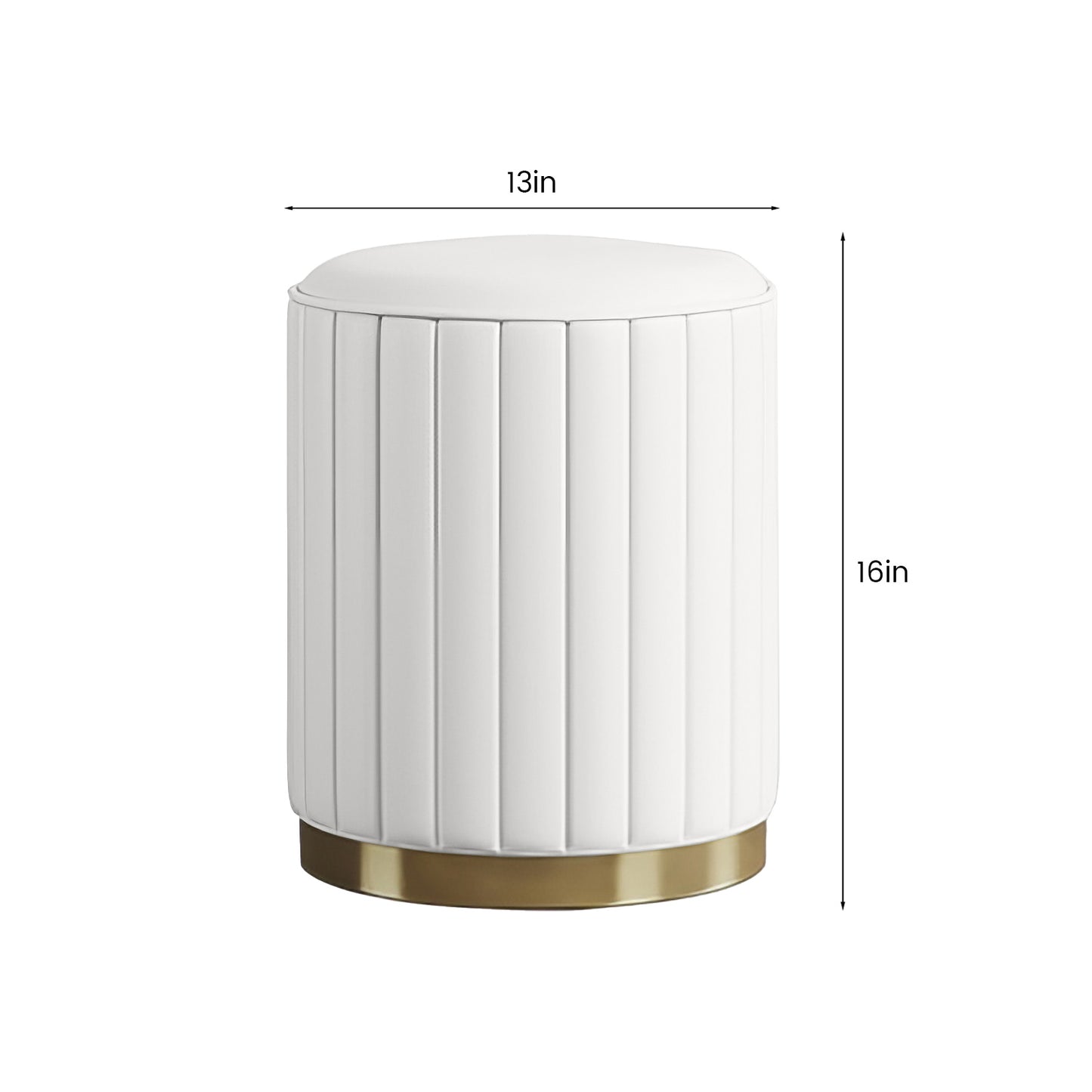 White Round Stool Makeup Vanity Chair