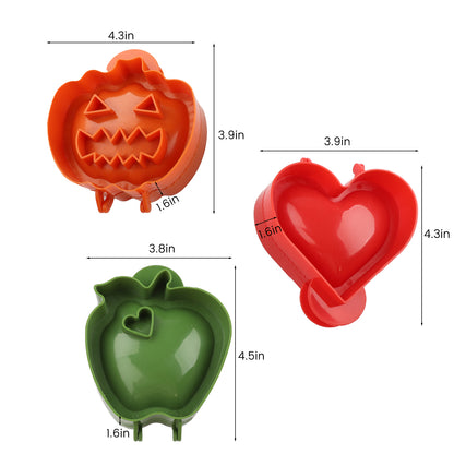 3PCS Holiday Mini Pie Molds for Baking, Mini Pie Maker for Christmas Party Baking Supplies, Dough Presser Pie Gadgets, Hand Pie Mold for Baking, Party, Potluck（Green）