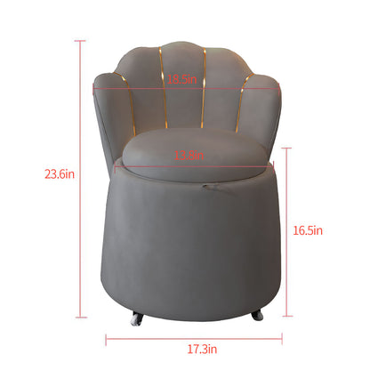 Makeup Vanity Chair,Grey Storage Stool