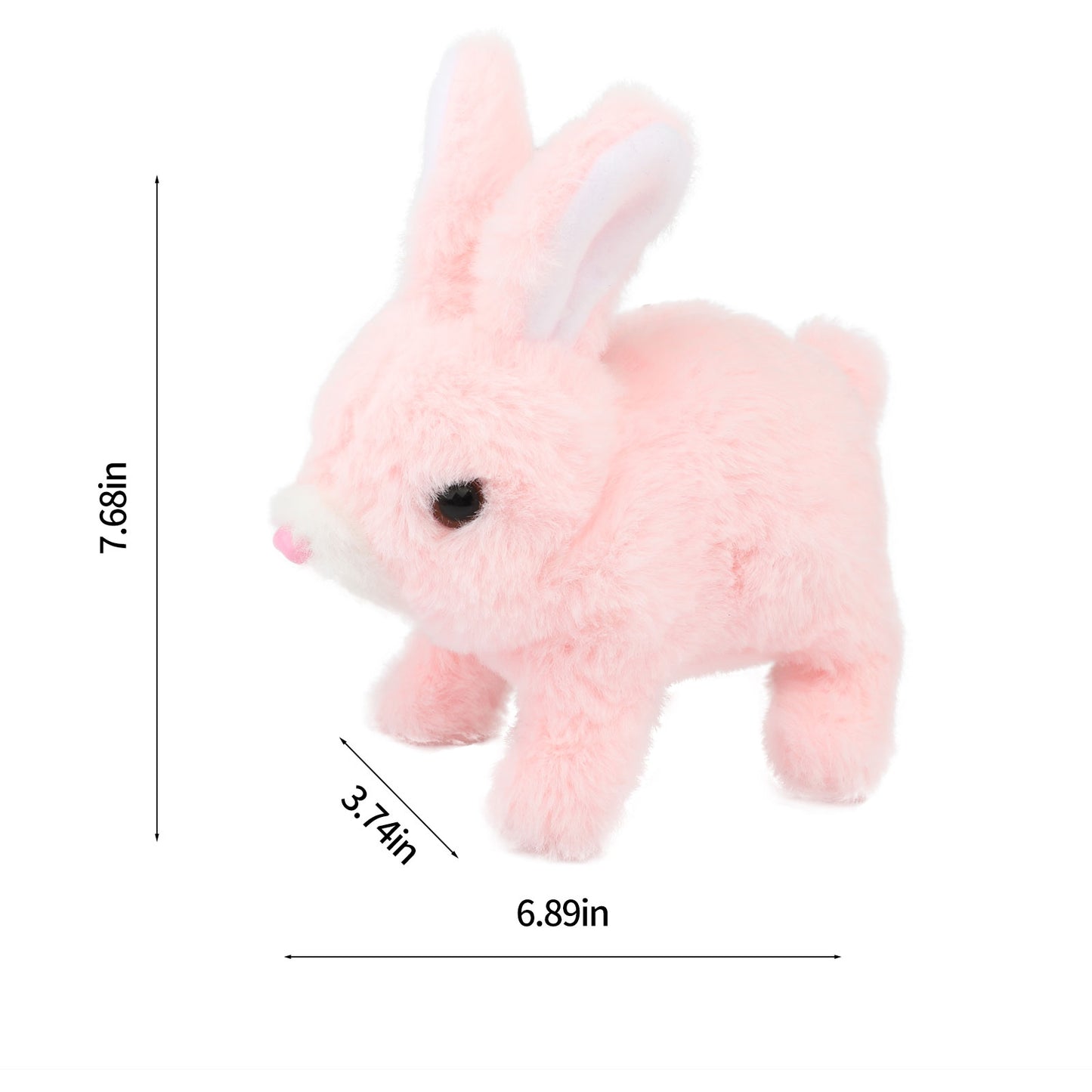 Hopping Rabbit Interactive Electronic Pet Plush Bunny Toy with Sounds Pink