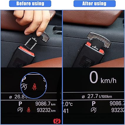 Seat Belt Clip, 2PCS Upgraded Seatbelt Clip, Car Supplies Seat Belt Clip Safety Belts Buckle，Universal for Most Vehicles（Black grid)