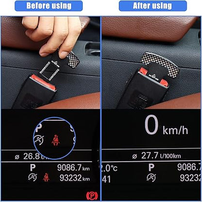 Seat Belt Clip, 2PCS Upgraded Seatbelt Clip, Car Supplies Seat Belt Clip Safety Belts Buckle，Universal for Most Vehicles（Black grid)