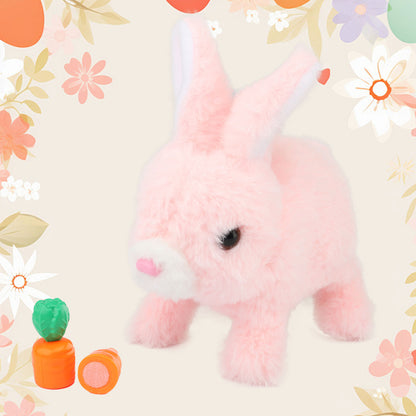 Hopping Rabbit Interactive Electronic Pet Plush Bunny Toy with Sounds Pink